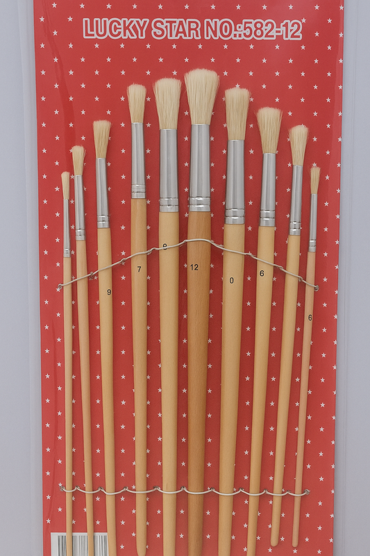 Lucky Star Artist Brush Set (Round and flat)